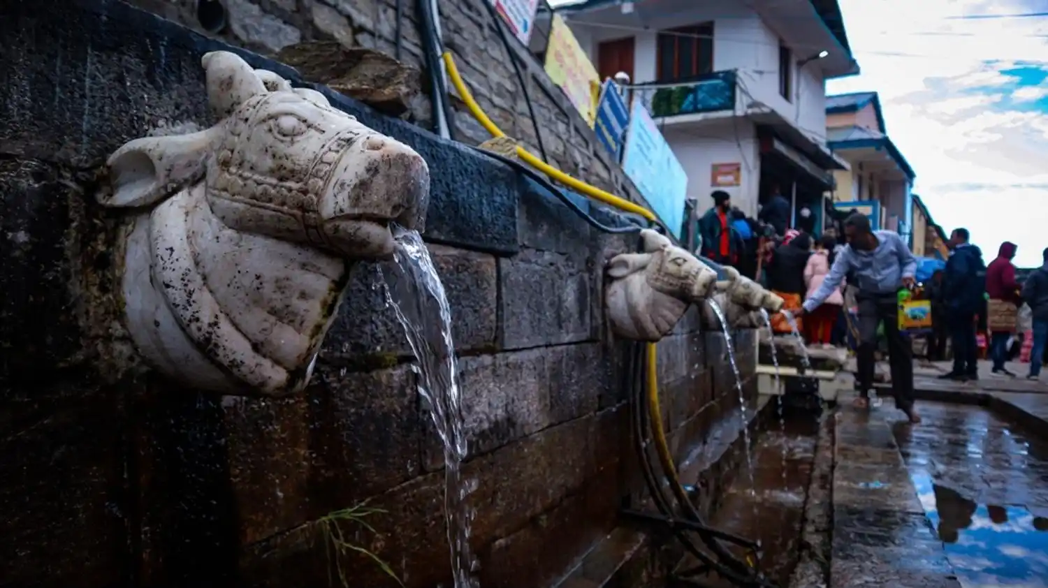 A close-up photo of the Kedarnath Temple, showing its intricate carvings and architecture.